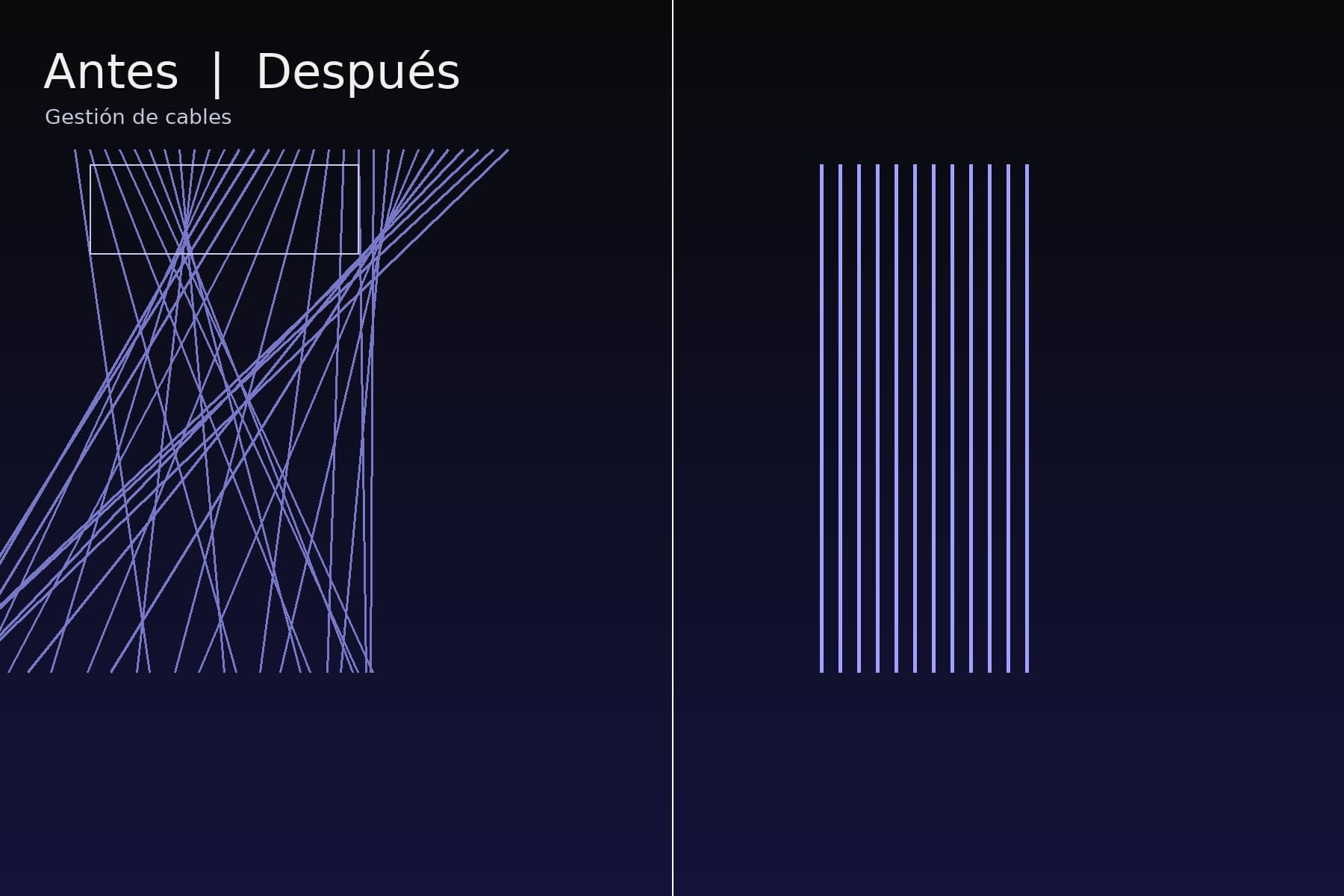 Cableado limpio y flujo de aire